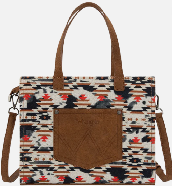 Wrangler Brown Aztec Print Crossbody Tote