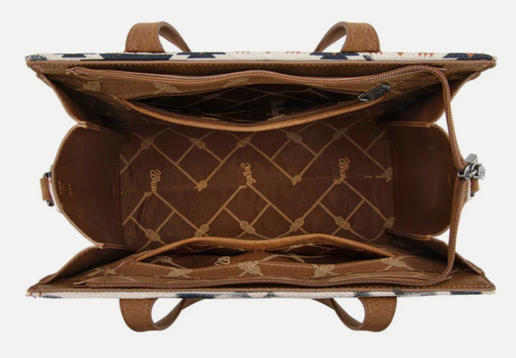 Wrangler Brown Aztec Print Crossbody Tote