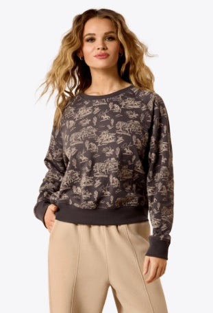 WMS Essential Crew Sweatshirt RETRO RODEO CARBON COPY