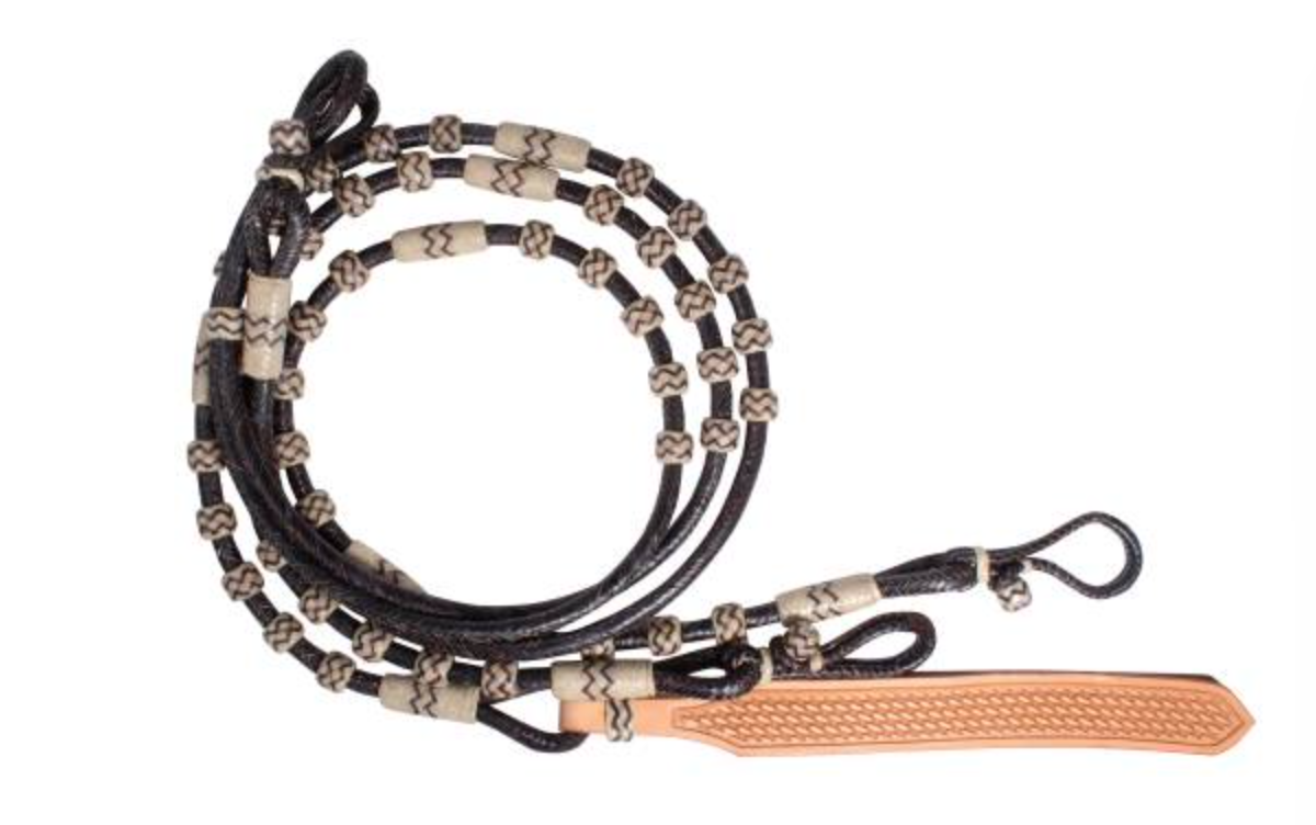 Professionals Choice Black Rawhide Romel Reins