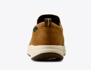W Ariat Buckeye Slip On Waterproof Shoe- Tooled Brown