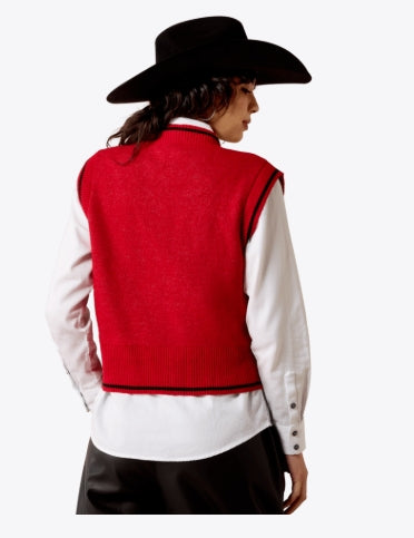 W Ariat Taylor Sweater Vest- Red