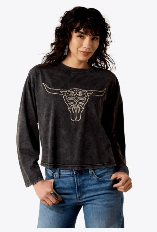 W Ariat Steer Story Long Sleeve T-Shirt