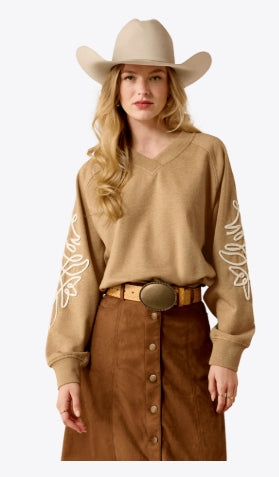 W Ariat Juliette Sweatshirt- Khaki Heather