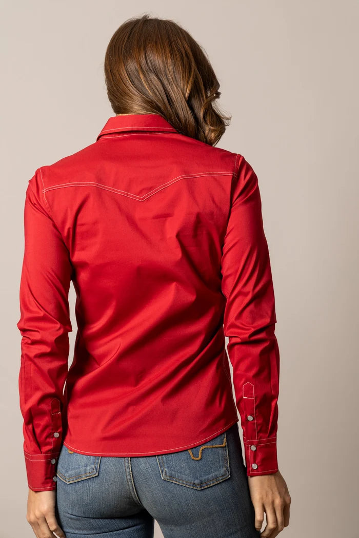 W Kimes Ranch Skeeter Performance Button up/Burnt Red