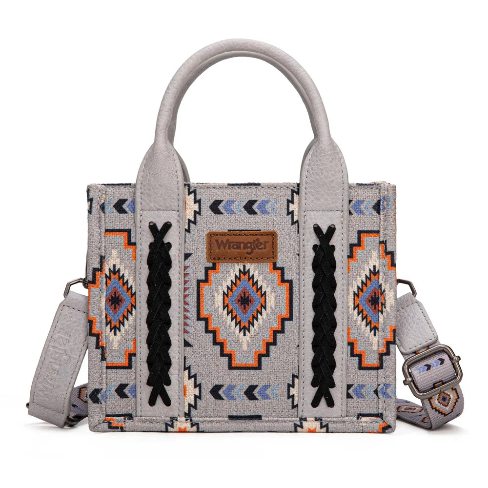 Wrangler Aztec Print Braided Detail Tote Bag