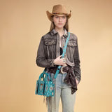Wrangler Aztec Print Braided Detail Tote Bag