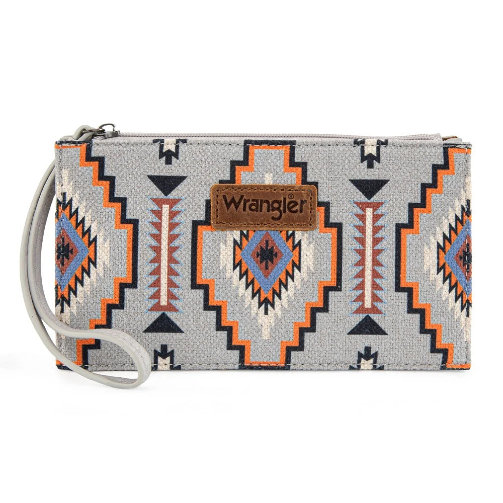 Wrangler Aztec Print Zip Around Wristlet Wallet