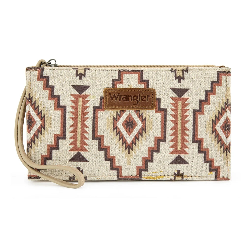 Wrangler Aztec Print Zip Around Wristlet Wallet