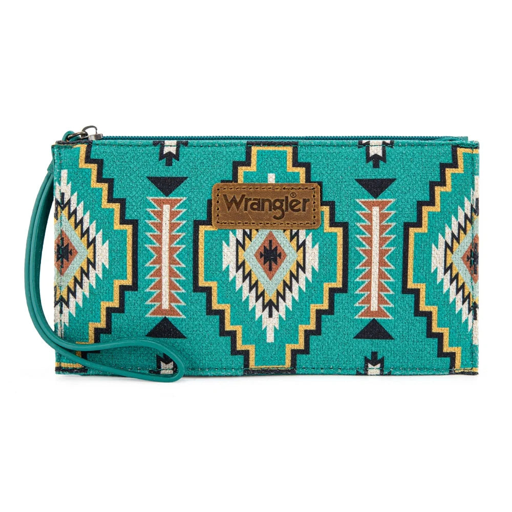 Wrangler Aztec Print Zip Around Wristlet Wallet