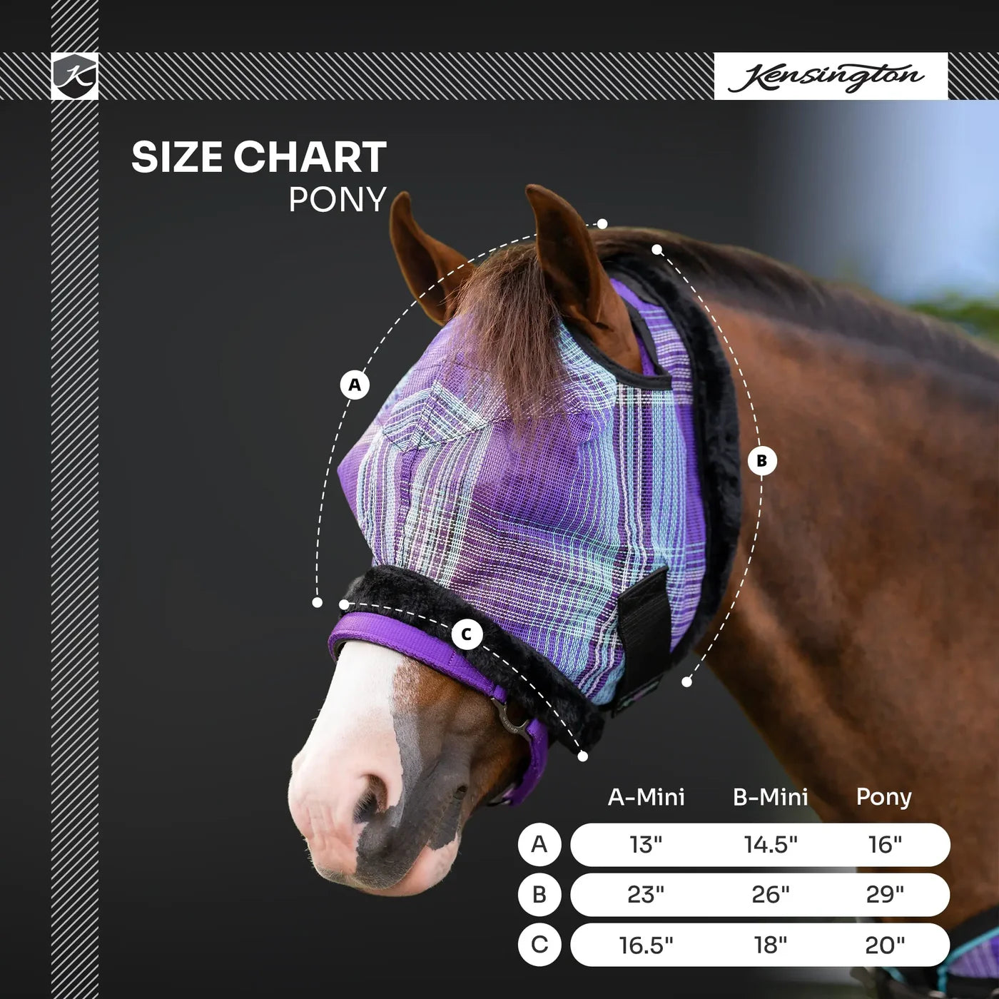 Kensington Protective Products Pony Fly Mask With NO EARS