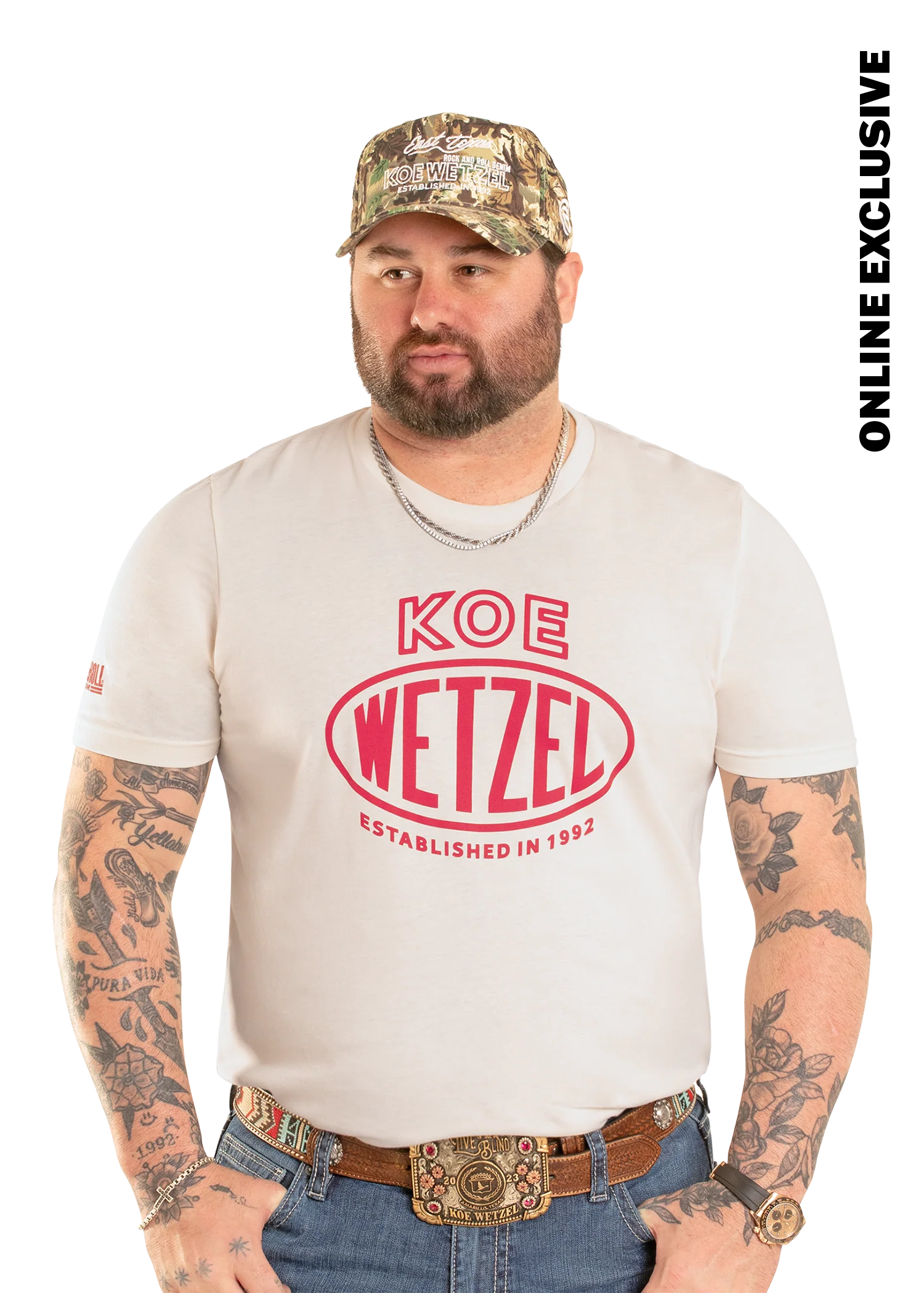 Men’s Rock & Roll Natural Koe Wetzel Tee