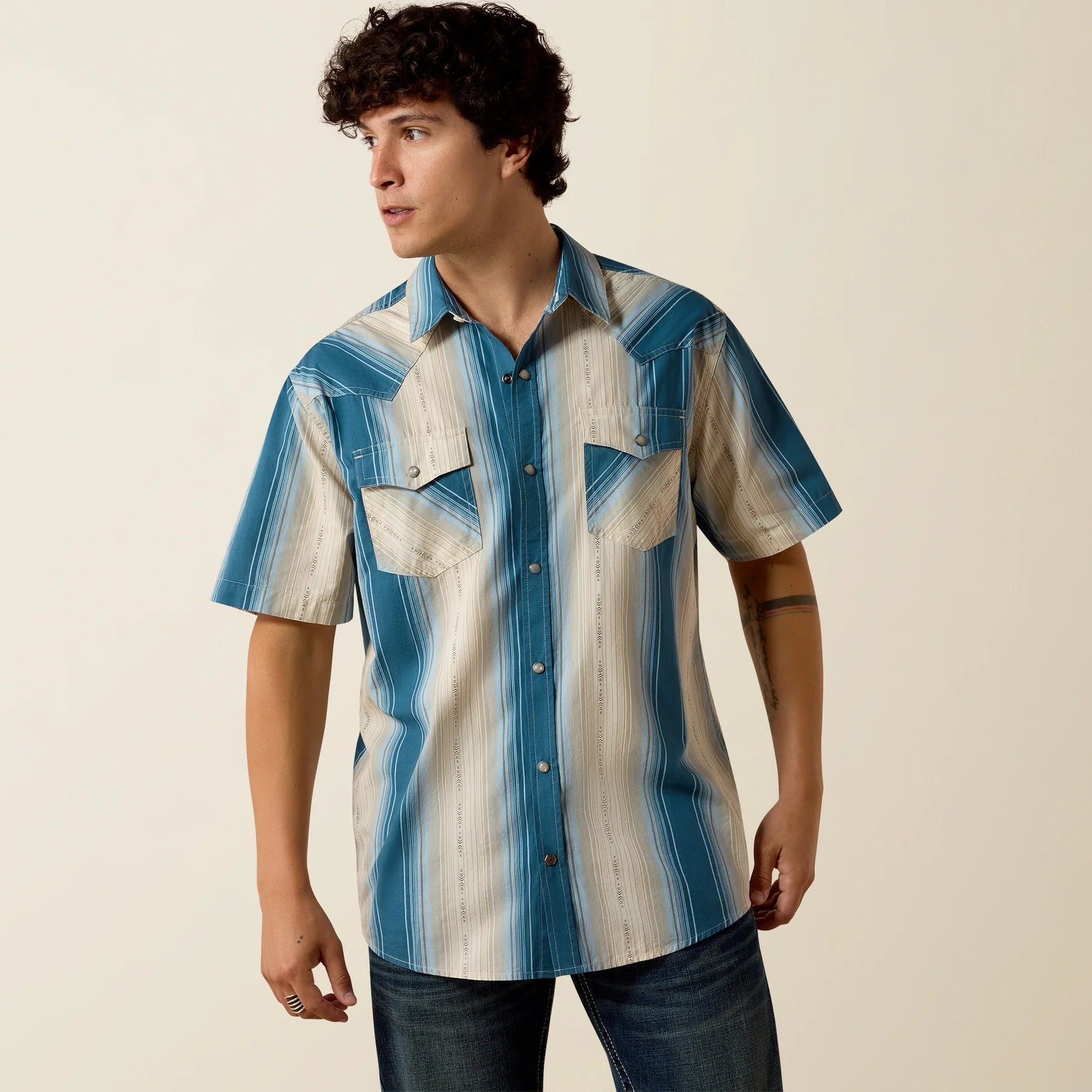 M Ariat Retro Hyland Fitted SS Snap Shirt-