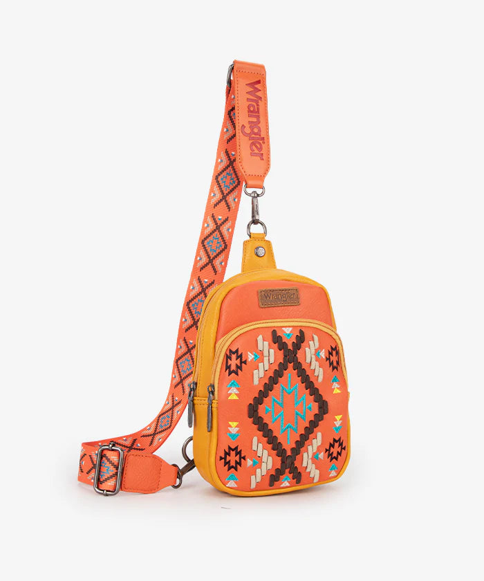 Wrangler Aztec Embroidered Whipstitch Sling Bag - RM Tack & Apparel