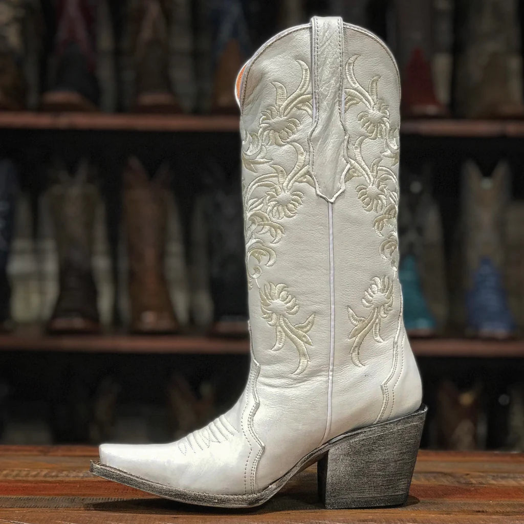 Tanner Mark Boots Women's Triad Bone Calf with Ivory embelishment
