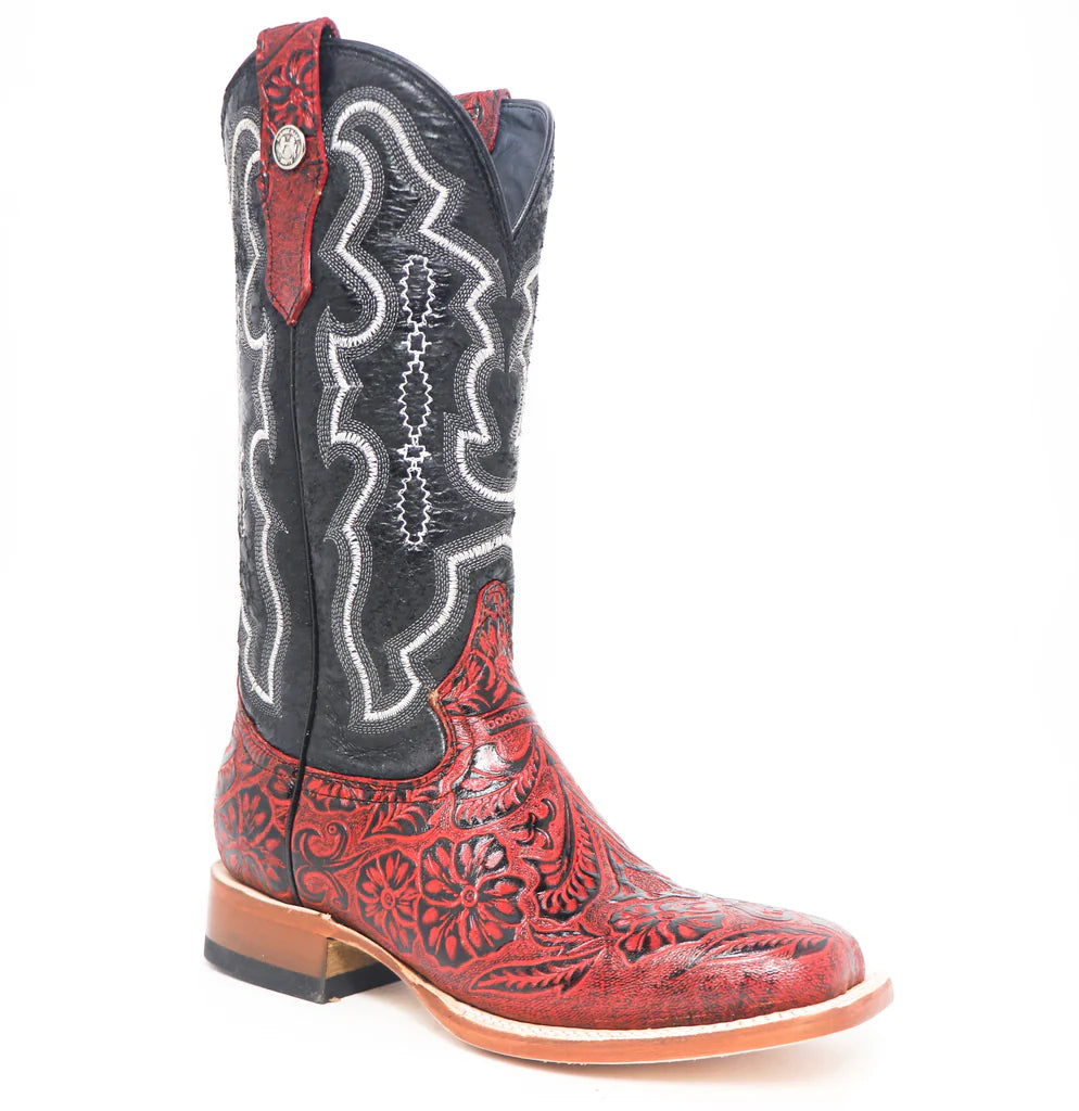 Tanner Mark Boots "Rebecca" Hand tooled Black Vermont Top