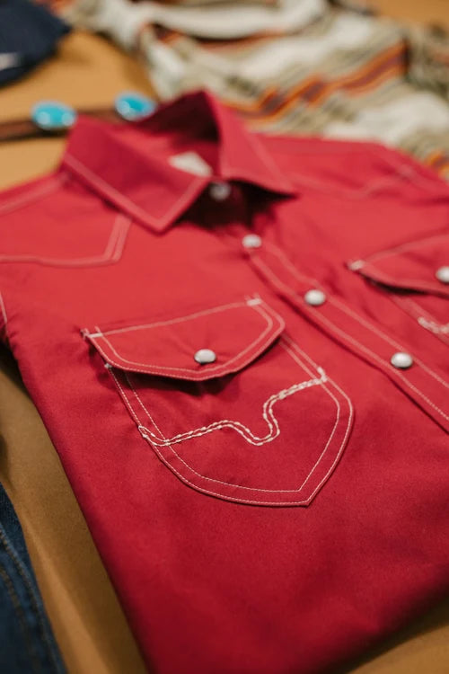 W Kimes Ranch Skeeter Performance Button up/Burnt Red