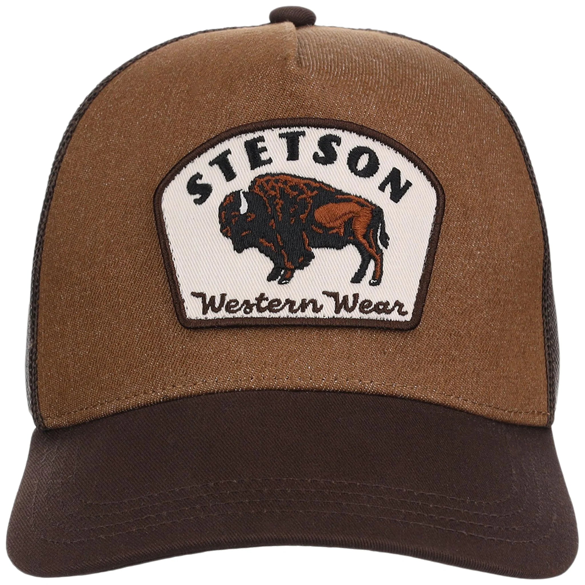 Stetson Bison Patch Trucker Hat- Brown