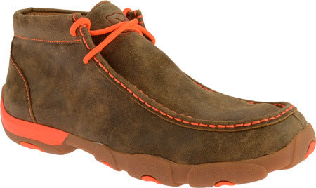 Twisted X Men's Tall Driving Moc Shoe With Neon Orange Accents - RM Tack & Apparel