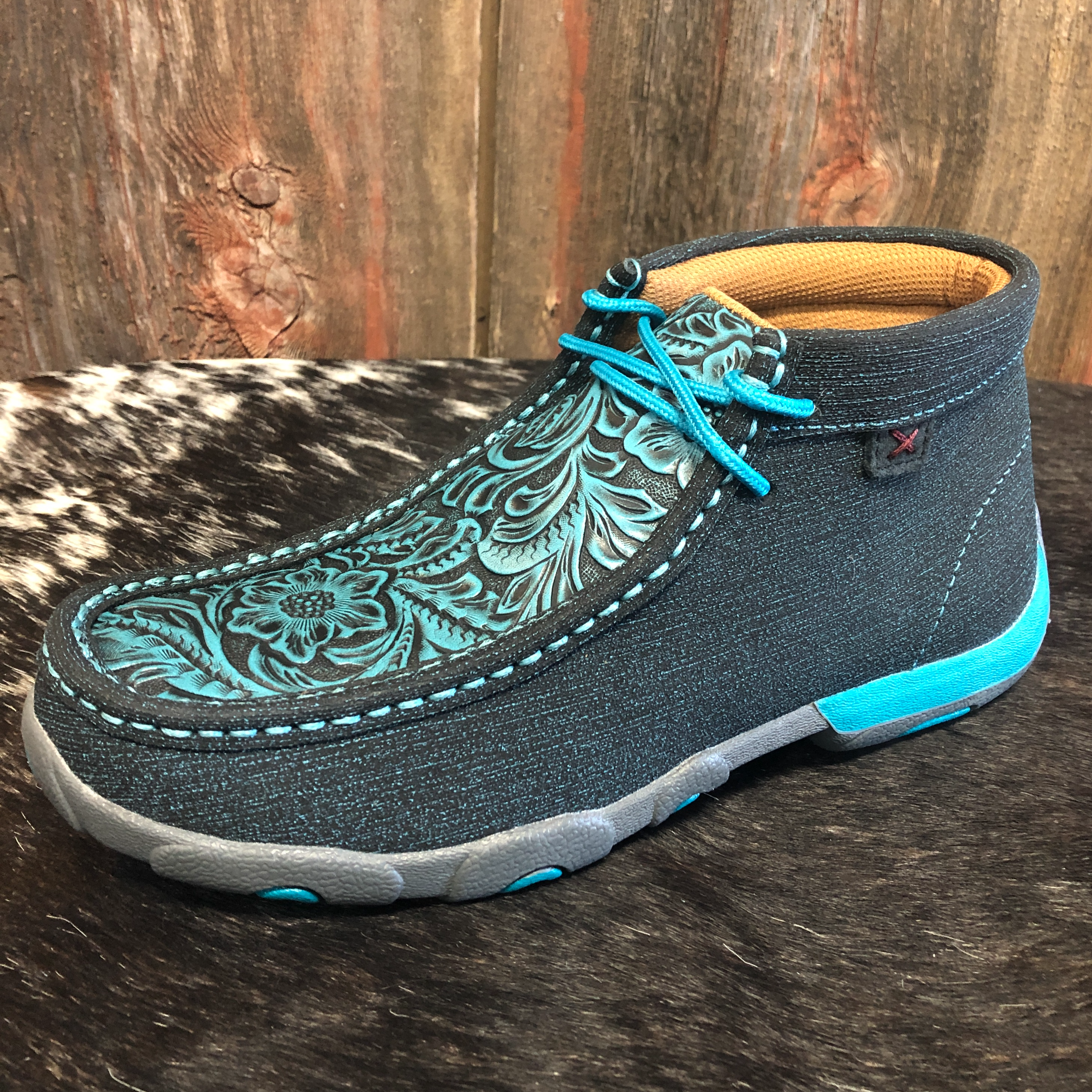 RM Tack EXCLUSIVE Twisted X Women's Dark Teal/Teal Chukka Driving Moc Shoes