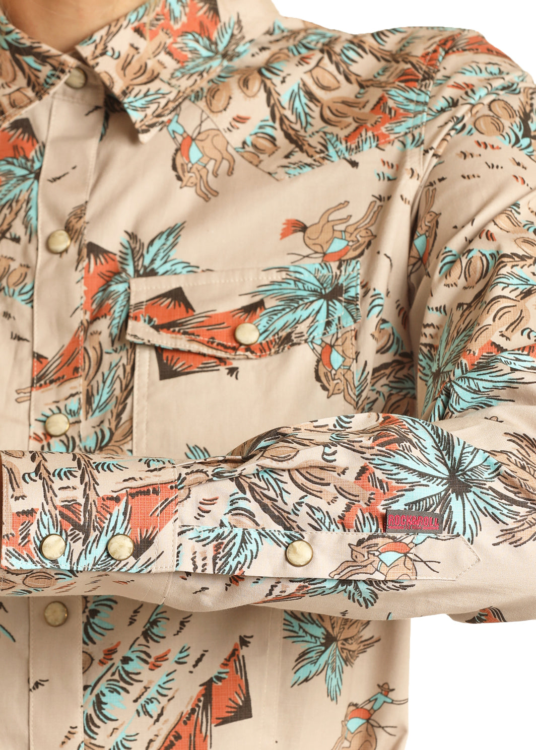 Panhandle Women's Tropical Print Snap Shirt
