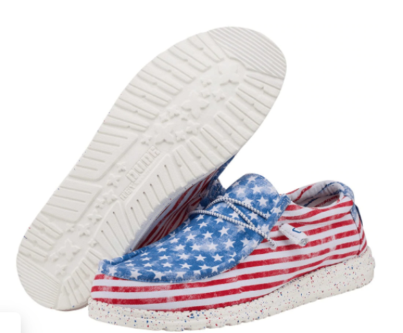 Hey Dude Men's Wally Stars and Stripes Patriotic Shoes