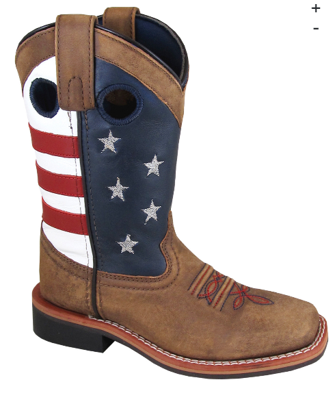 Smoky Mountain Children's Stars & Stripes Square Toe Boots